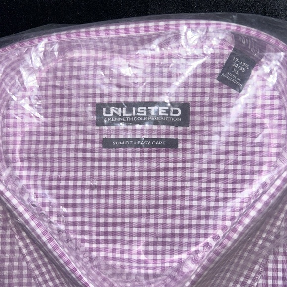 Unlisted: by Kenneth Cole: XL Slim Fit LongSleeve: Raspberry Plaid - Picture 2 of 5